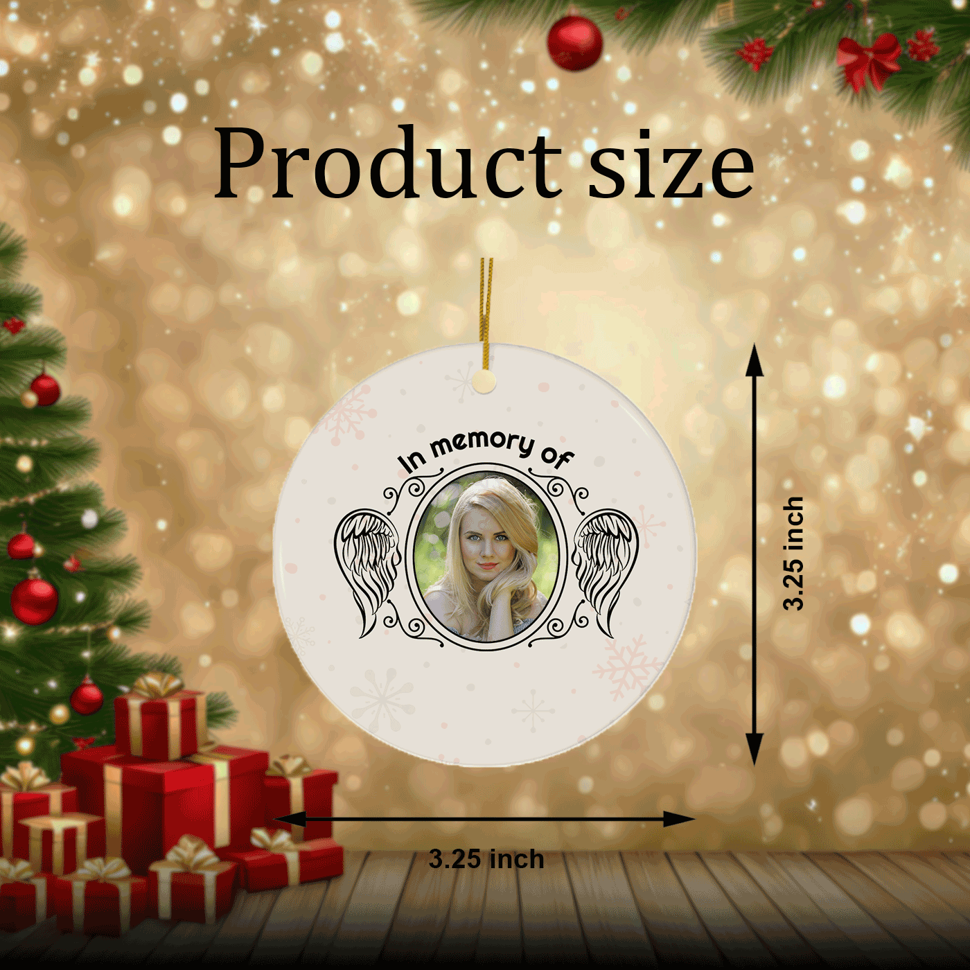 Beautiful Angel Wing Tribute | Design for Christmas | Ceramic Ornament